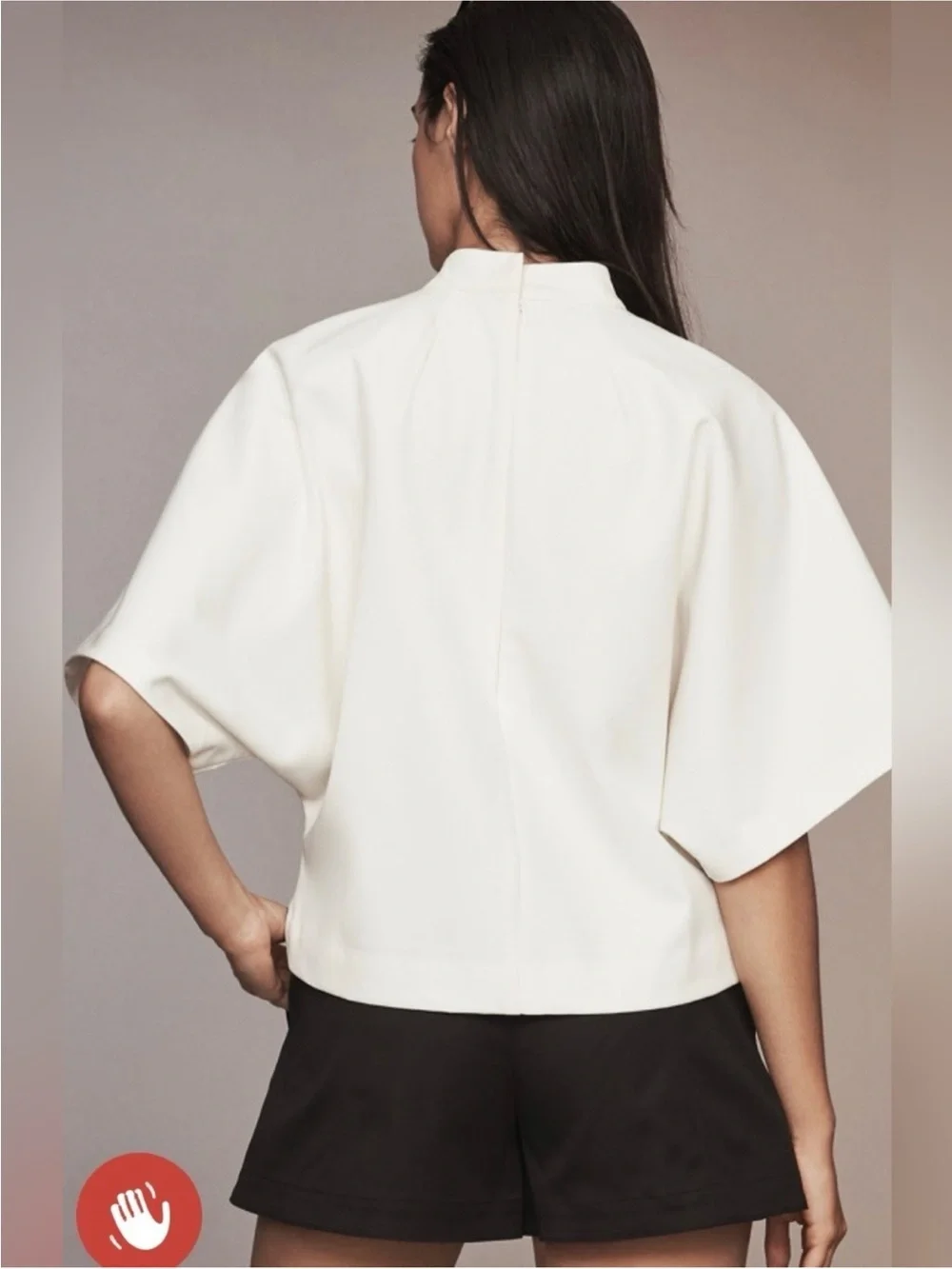 Anthropologie Cream Dolman Sleeve Mock Neck Top - Picture 2 of 12